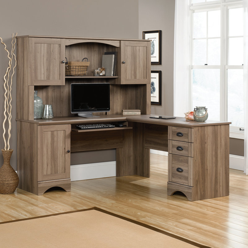 Sauder Harbor View Corner Hutch Desk Ste Reviews Wayfair